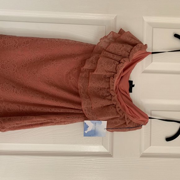 Majorelle Blush Coda Strapless Ruffle Lace Dress - Picture 5 of 7